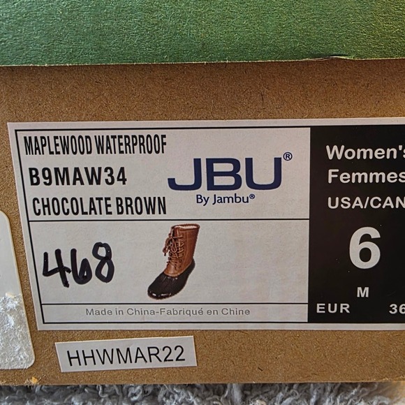 JBU by Jambu Maplewood Waterproof Duck Boots Women's Brown Lace Up Snow sz 6 NEW - Picture 5 of 5